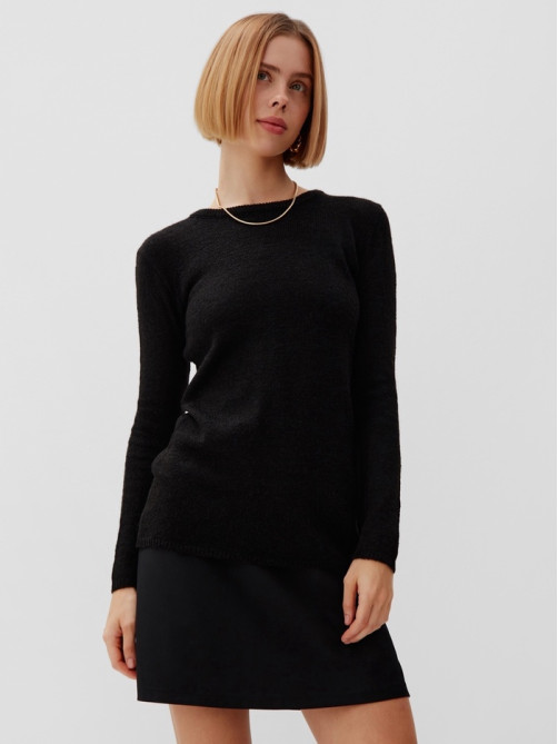 Джемпер женский MINAKU: Knitwear collection, чёрный, размер 50