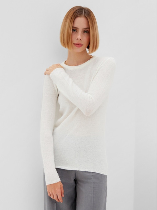 Джемпер женский MINAKU: Knitwear collection, цвет молочный, размер 44