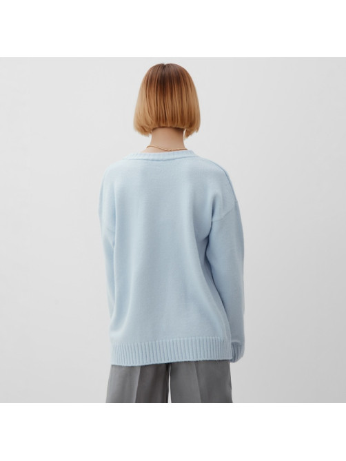 Джемпер женский MINAKU: Knitwear collection, светло-голубой, размер 46-48