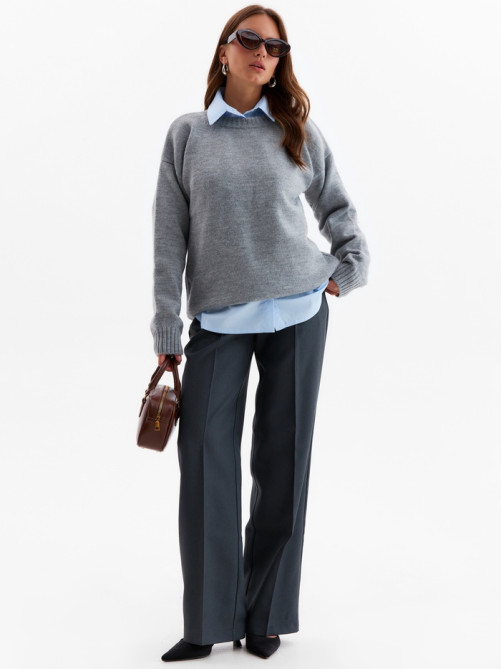 Джемпер женский MINAKU: Knitwear collection, светло-серый, размер 50-52