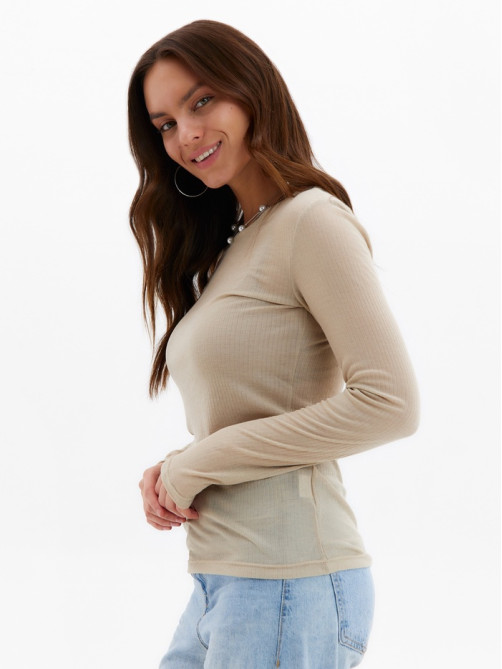 Лонгслив женский KAFTAN: Basic line, бежевый, размер 40-42