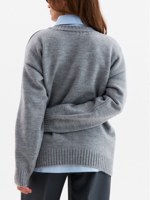 Джемпер женский MINAKU: Knitwear collection, светло-серый, размер 46-48