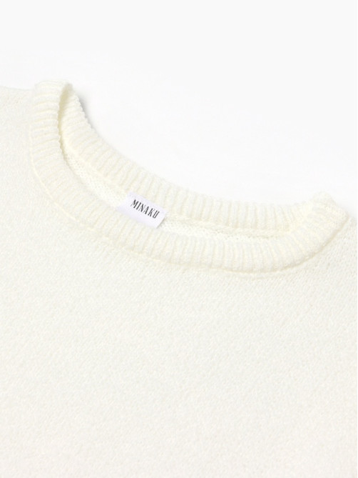Джемпер женский MINAKU: Knitwear collection, цвет молочный, размер 48
