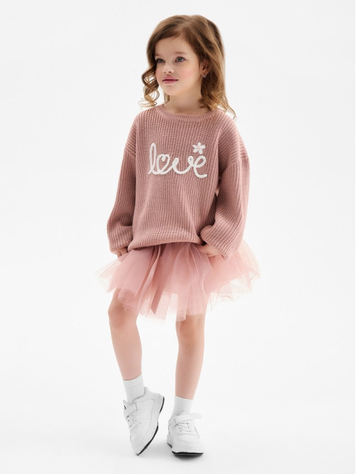 Джемпер для девочки KAFTAN: Love, розовый, размер 30 (98-104 см)