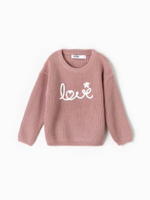 Джемпер для девочки KAFTAN: Love, розовый, размер 30 (98-104 см)