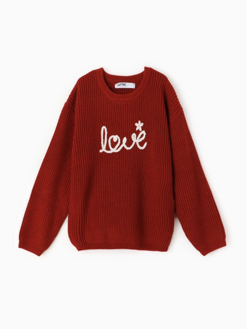 Джемпер для девочки KAFTAN: Love, красный, размер 34 (122-128 см)