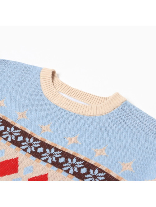 Джемпер детский новогодний вязаный KAFTAN: Scandinavia, голубой, размер 30 (98-104 см)