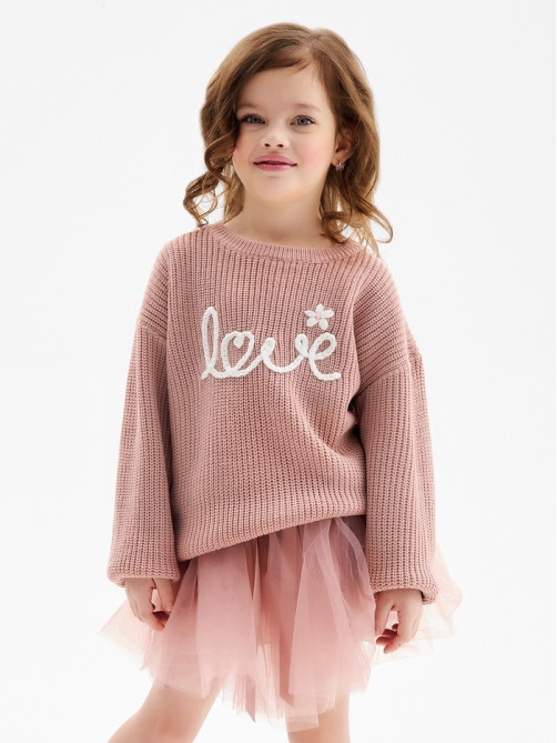 Джемпер для девочки KAFTAN: Love, розовый, размер 30 (98-104 см)
