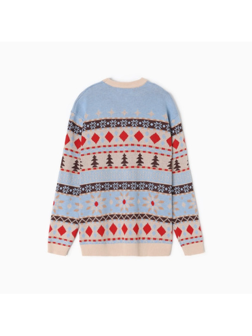 Джемпер детский новогодний вязаный KAFTAN: Scandinavia, голубой, размер 30 (98-104 см)
