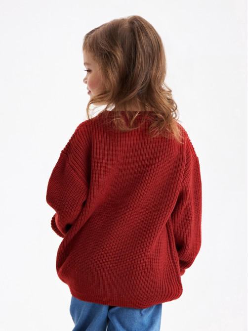 Джемпер для девочки KAFTAN: Love, красный, размер 34 (122-128 см)