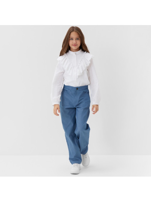 Джинсы для девочки MINAKU: Jeans collection, синие, рост 140 см