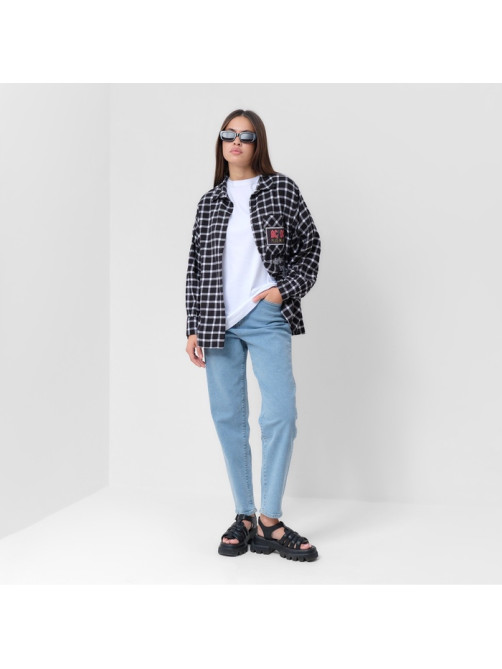 Джинсы женские мом MIST: Denim, размер (28) 44, голубые