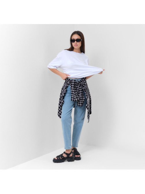 Джинсы женские мом MIST: Denim, размер (26) 42, голубые