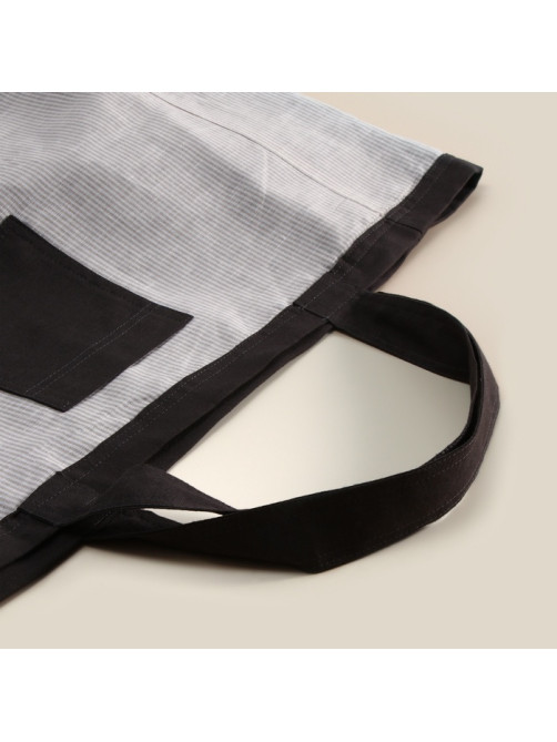 Сумка изо льна двухсторонняя SL HOME Linear bag, 67×35 см