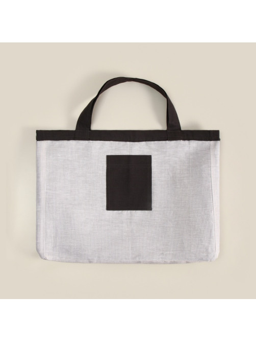 Сумка изо льна двухсторонняя SL HOME Linear bag, 67×35 см