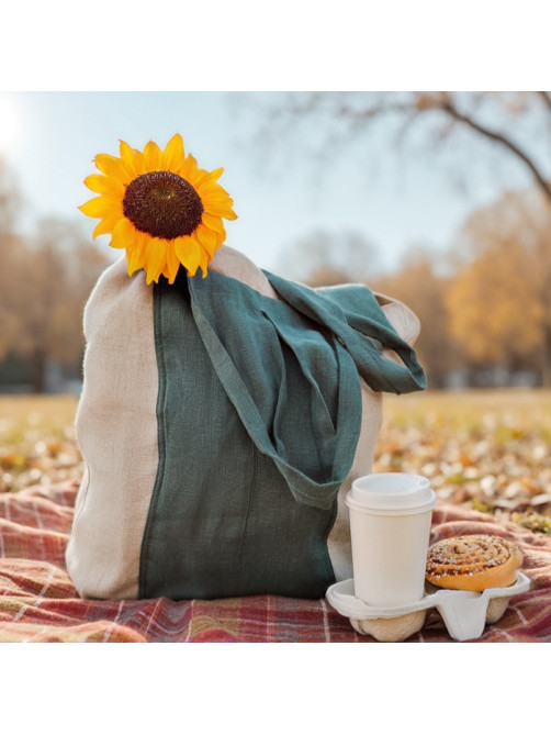 Сумка шоппер с ручками SL HOME Linen shopper, 50×50 см, 100% лён, 200 г/м2