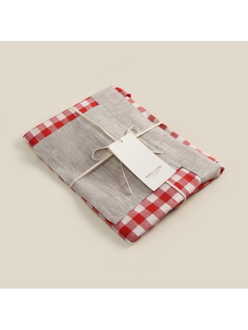 Сумка шоппер SL HOME Red cage, 50×50 см, 100% лён, 150 г/м2