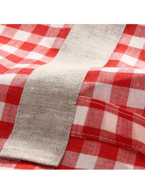 Сумка шоппер SL HOME Red cage, 50×50 см, 100% лён, 150 г/м2