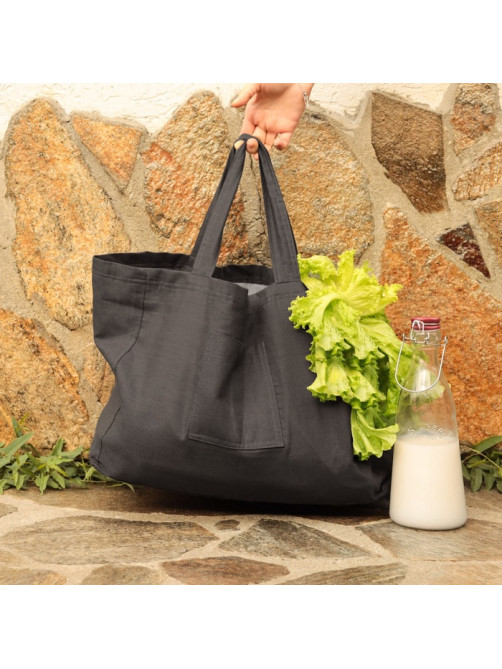 Сумка изо льна двухсторонняя SL HOME Linear bag, 67×35 см