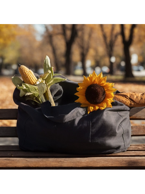 Сумка изо льна двухсторонняя SL HOME Linear bag, 67×35 см