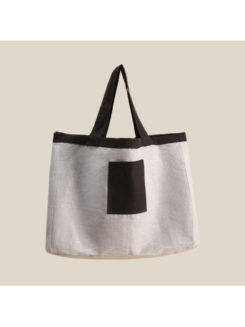 Сумка изо льна двухсторонняя SL HOME Linear bag, 67×35 см
