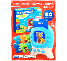 Обучающий набор с карточками, русская озвучка, 60 карточек, голубой ZABIAKA