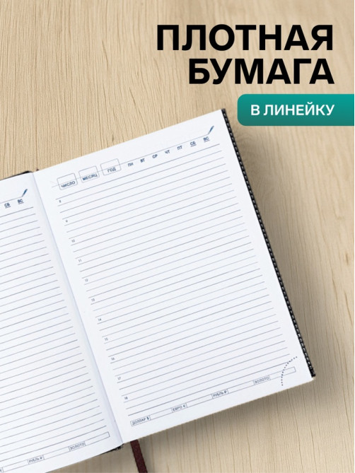 Ежедневник недатированный А5, 160 листов, «Вивелла», чёрный
