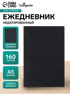 Ежедневник недатированный А5, 160 листов, «Вивелла», чёрный