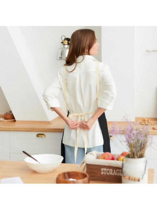 Фартук кухонный «Этель» Minimalist design, 60×70 см, лён 45%, хлопок 55%, 395 г/м², чёрный