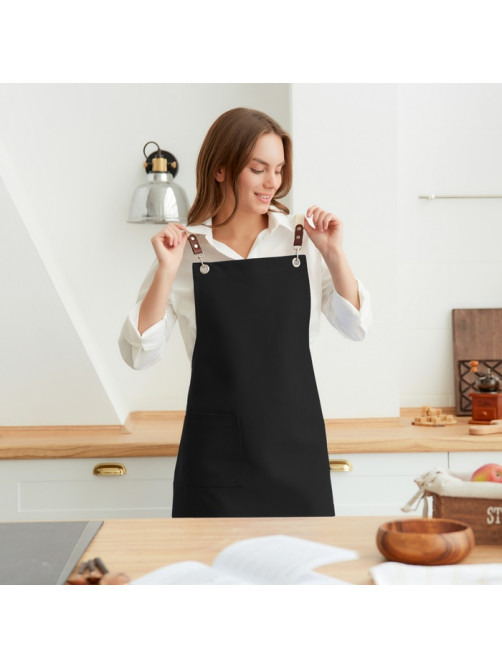 Фартук кухонный «Этель» Minimalist design, 60×70 см, лён 45%, хлопок 55%, 395 г/м², чёрный