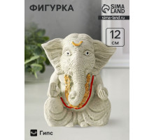 Фигурка гипс «Ганеша», 12×10 см, состаренный с росписью
