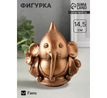 Фигурка гипс «Ганеша», 14.5×13.5×9 см, бронза