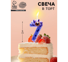 Свеча для торта цифра 7 «Зверюшки», 5 см