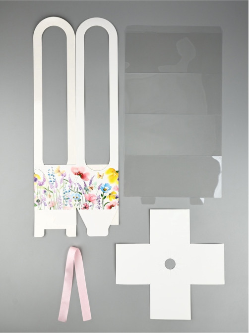 Коробка для цветов складная «Цветы», 10×45×10 см