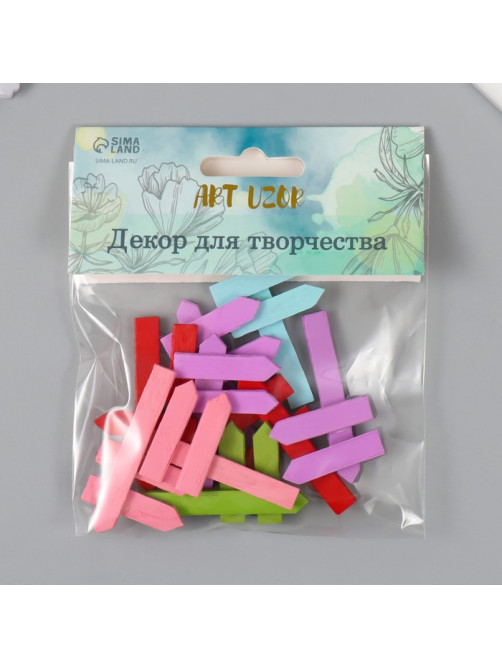 Декор для творчества дерево «Цветной указатель», набор 10 шт., 3×5 см