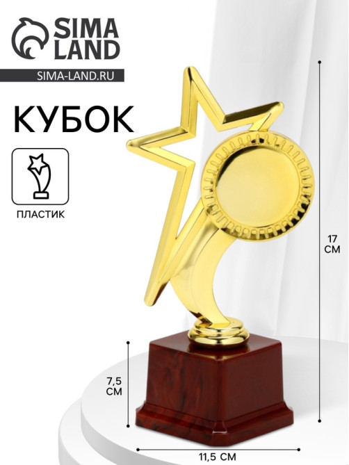 Наградная фигура под нанесение «Звезда», подставка пластик