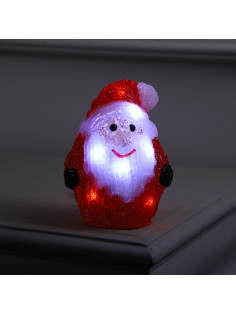 Светодиодная фигура «Дед Мороз» 15 см, 10LED, от батареек AAx2, свечение белое