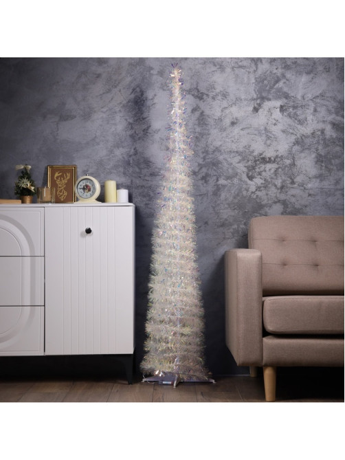 Светодиодная фигура из мишуры «Волшебная Ёлка» 120×40 см, 200 LED, от батареек ААх3, свечение тёплое белое
