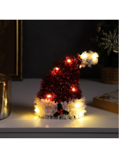 Светодиодная фигура из мишуры «Колпак» 14×10 см, 10 LED, от батареек AG10×3, свечение тёплое белое