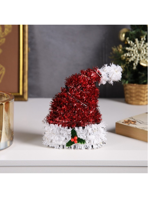 Светодиодная фигура из мишуры «Колпак» 14×10 см, 10 LED, от батареек AG10×3, свечение тёплое белое