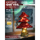 Светодиодная фигура из мишуры «Ёлочка красная» 17×13 см, 10 LED, от батареек AG10×3, свечение тёплое белое