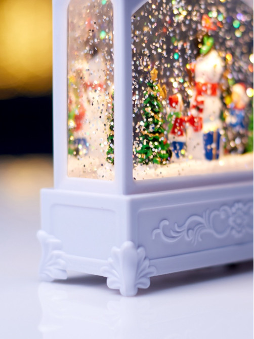 Светодиодная фигура «Снеговик» 5.5×14×19.5 см, от батареек 3хААА, музыка, USB, свечение тёплое белое