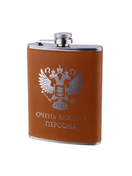 Фляжка «Герб», нержавеющая сталь, 240 мл, 8 oz