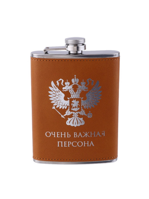 Фляжка «Герб», нержавеющая сталь, 240 мл, 8 oz