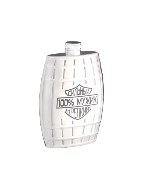 Фляжка «100% мужик», нержавеющая сталь, 180 мл, 6 oz