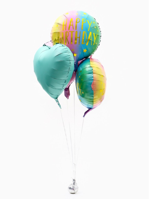 Воздушные шары фольгированные «Happy birthday», набор 5 шт.