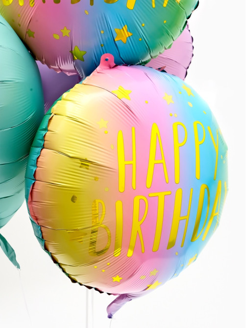 Воздушные шары фольгированные «Happy birthday», набор 5 шт.