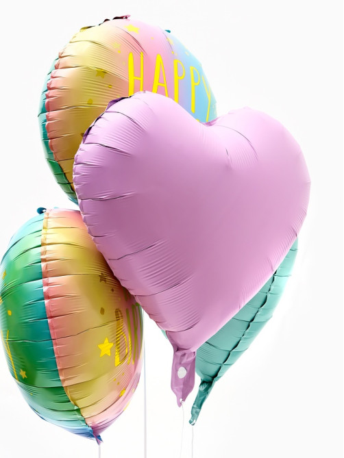 Воздушные шары фольгированные «Happy birthday», набор 5 шт.
