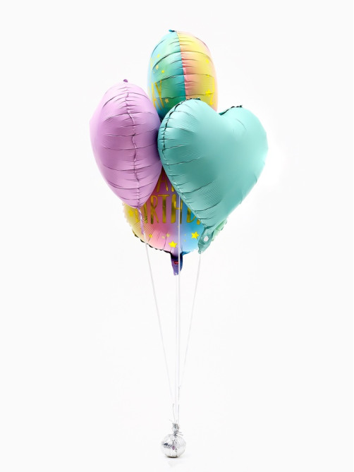 Воздушные шары фольгированные «Happy birthday», набор 5 шт.