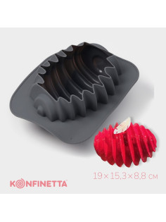 Форма для выпечки и муссовых десертов KONFINETTA «Улей», силикон, 19×15.3×8.8 см, серая